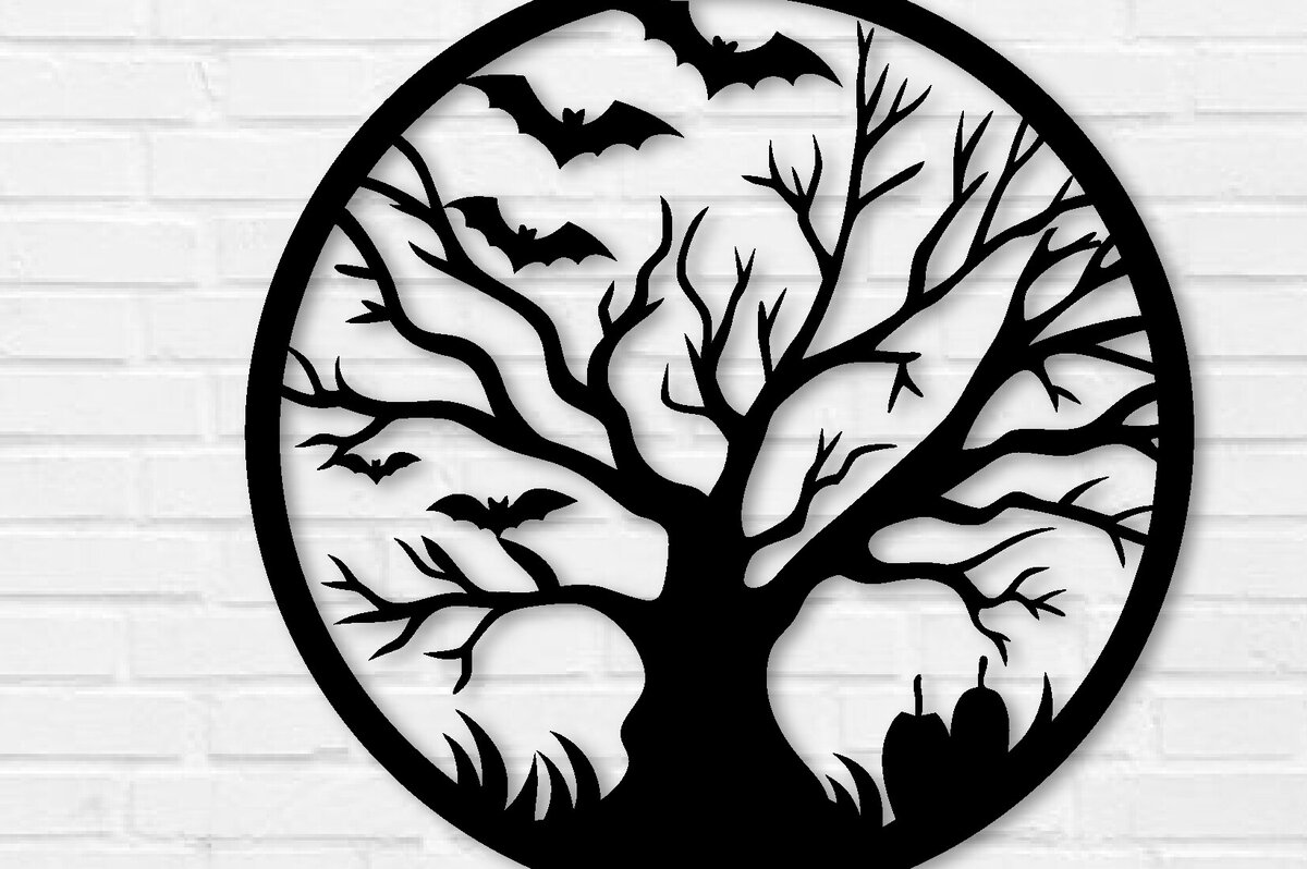 Σετ των 3 Intra απο ξύλο plywood 3mm-4mm πάχος -  κοπής με λέιζερ μεταλλικού τοίχου Halloween Δίασταση 6x6 cm INTRAFABR-100910274