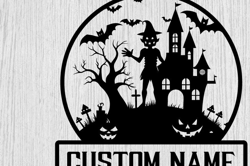 Intra απο ξύλο plywood 3mm-4mm πάχος -  με λέιζερ μεταλλικού τοίχου Halloween Δίασταση 40x50 cm INTRAFABR-101051179