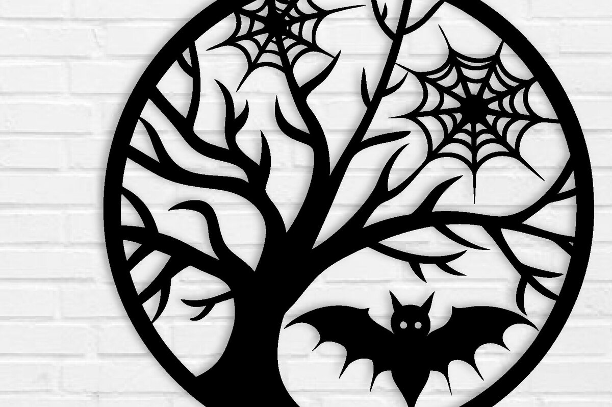 Intra απο ξύλο plywood 3mm-4mm πάχος -  με λέιζερ μεταλλικού τοίχου Halloween Δίασταση 40x50 cm INTRAFABR-101458555