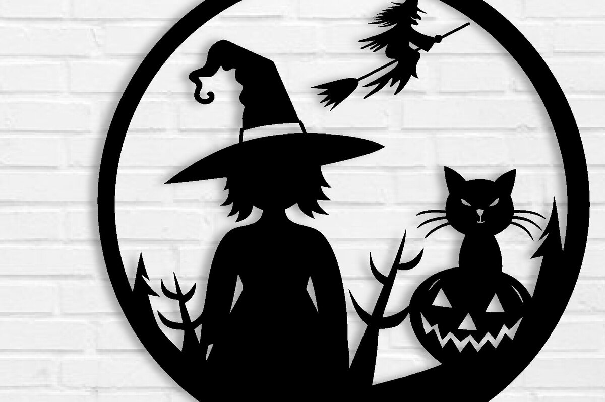 Intra απο ξύλο plywood 3mm-4mm πάχος -  με λέιζερ μεταλλικού τοίχου Halloween Δίασταση 40x50 cm INTRAFABR-101703945