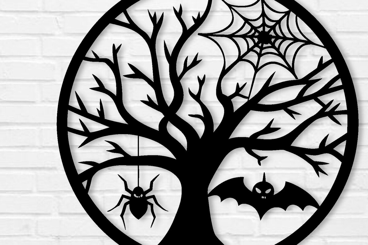 Intra απο ξύλο plywood 3mm-4mm πάχος -  με λέιζερ μεταλλικού τοίχου Halloween Δίασταση 40x50 cm INTRAFABR-101704007