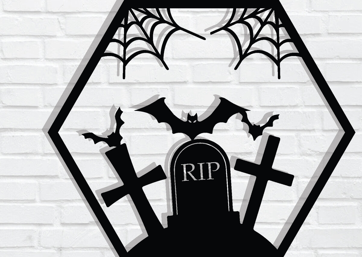 Intra απο ξύλο plywood 3mm-4mm πάχος -  με λέιζερ μεταλλικού τοίχου Halloween Δίασταση 40x50 cm INTRAFABR-79227831