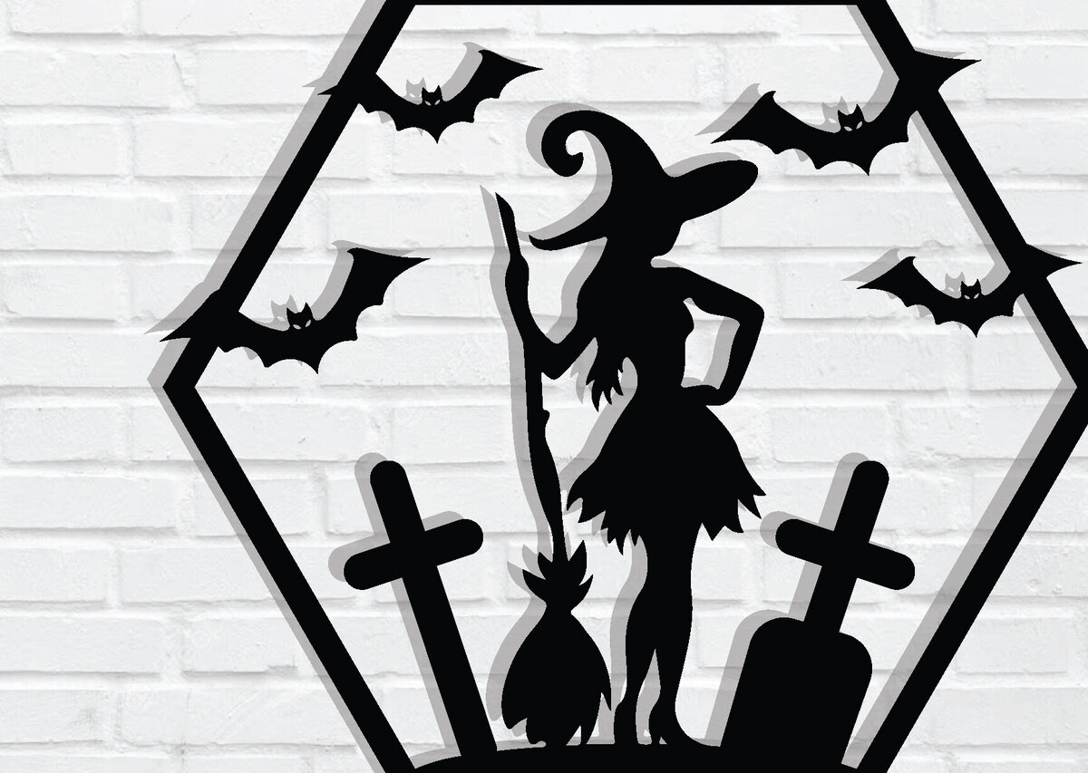 Intra απο ξύλο plywood 3mm-4mm πάχος -  με λέιζερ μεταλλικού τοίχου Halloween Δίασταση 40x50 cm INTRAFABR-79227961