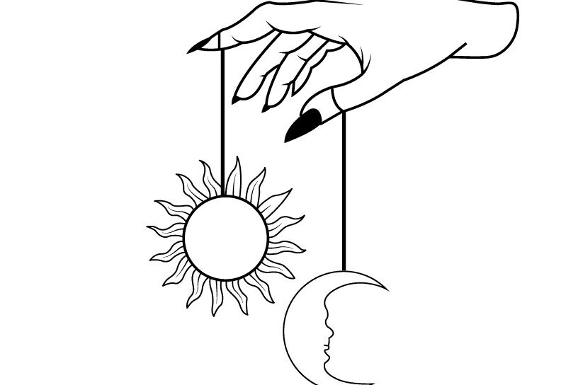 Intra απο ξύλο plywood 3mm-4mm πάχος - Halloween Μεταλλική Τέχνη τοίχου; Ήλιος και Σελήνη Δίασταση 40x50 cm INTRAFABR-104369747