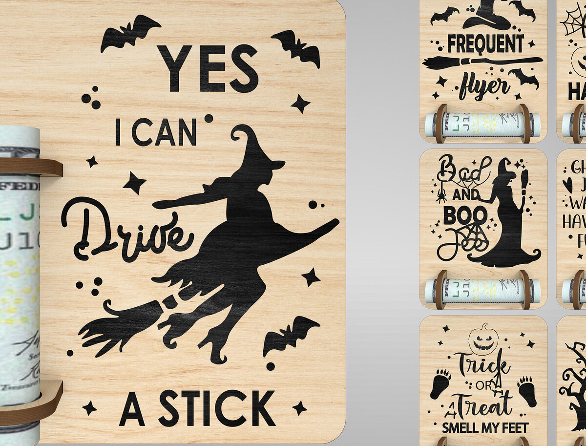 Σετ των 3 Intra απο ξύλο plywood 3mm-4mm πάχος - Στολίδια για αποκριάτικες θήκες για χρήματα  Δίασταση 6x6 cm INTRAFABR-110169584