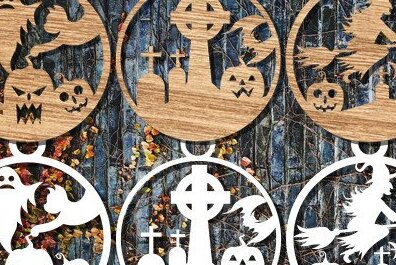 Intra απο ξύλο plywood 3mm-4mm πάχος - Αποκριάτικο στολίδι Laser Cut . Δίασταση 30x30 cm INTRAFABR-39378007