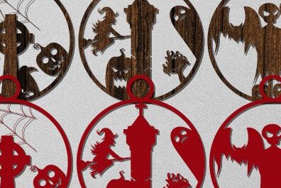 Intra απο ξύλο plywood 3mm-4mm πάχος - Αποκριάτικο στολίδι Laser Cut . Δίασταση 30x30 cm INTRAFABR-39378026