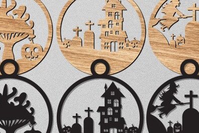 Intra απο ξύλο plywood 3mm-4mm πάχος - Αποκριάτικο στολίδι Laser Cut . Δίασταση 30x30 cm INTRAFABR-39377982