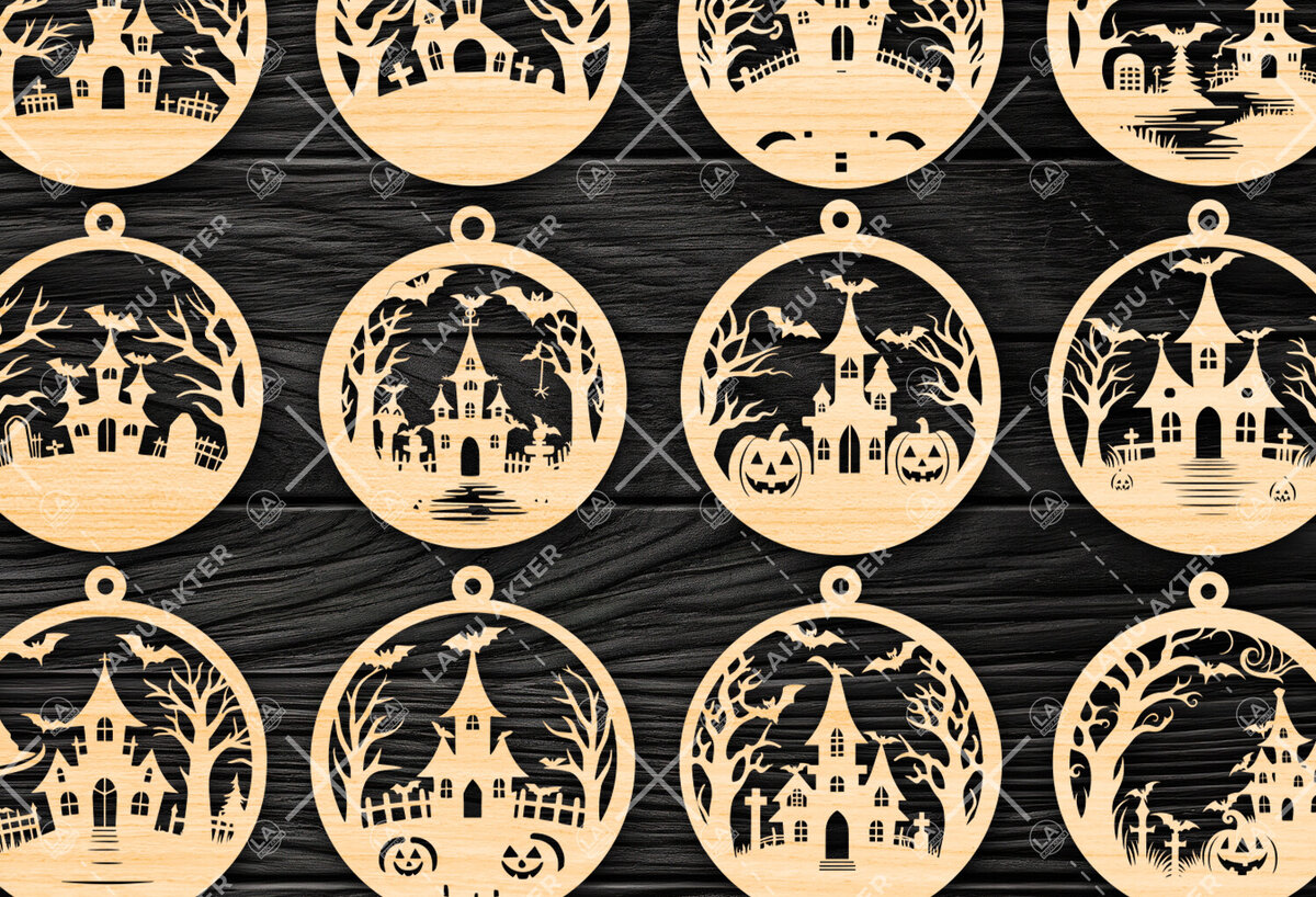 Σετ των 3 Intra απο ξύλο plywood 3mm-4mm πάχος - Πακέτο υ περικοπής  για αποκριάτικα στολίδια Δίασταση 6x6 cm INTRAFABR-106384520