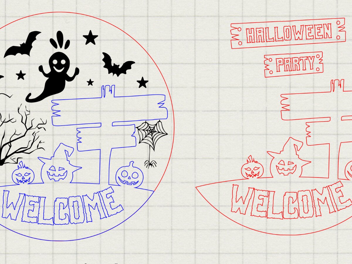 Σετ των 2 Intra απο ξύλο plywood 3mm-4mm πάχος - Σημάδι πάρτι αποκριών Δίασταση 15x15 cm INTRAFABR-107059765