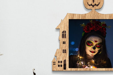 Σετ των 2 Intra απο ξύλο plywood 3mm-4mm πάχος - Αποκριάτικη κορνίζα φωτογραφιών με Laser Cut  Δίασταση 20x25 cm INTRAFABR-79205704