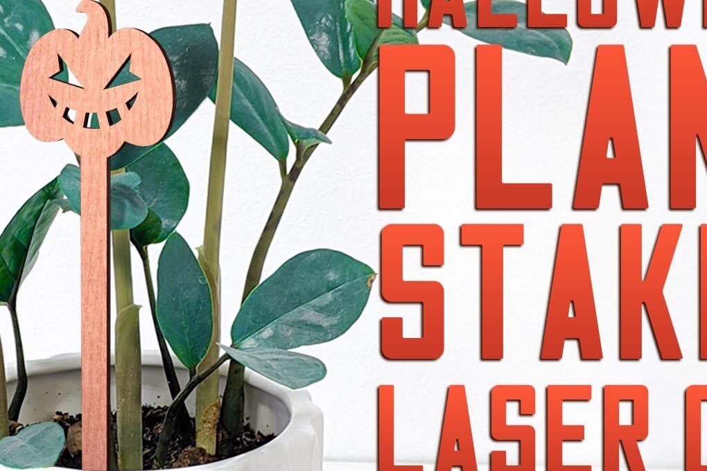 Σετ των 2 Intra απο ξύλο plywood 3mm-4mm πάχος - Halloween Plant Stakes Cut Laser  Δίασταση 15x15 cm INTRAFABR-75902703