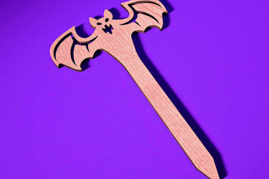 Σετ των 2 Intra απο ξύλο plywood 3mm-4mm πάχος - Halloween Plant Stakes Cut Laser  Δίασταση 15x15 cm INTRAFABR-73280093