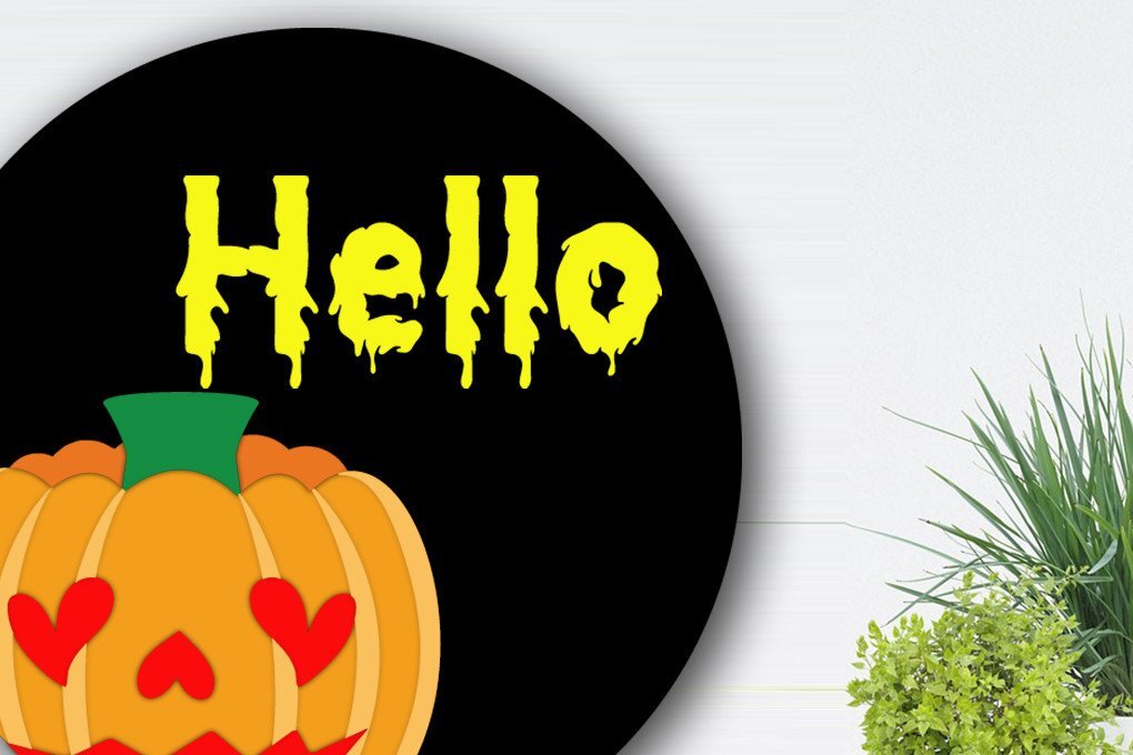 Σετ των 2 Intra απο ξύλο plywood 3mm-4mm πάχος - Κρεμαστά αρχεία για κρεμάστρα πόρτας Halloween/Pumkin Δίασταση 15x15 cm INTRAFABR-38294362