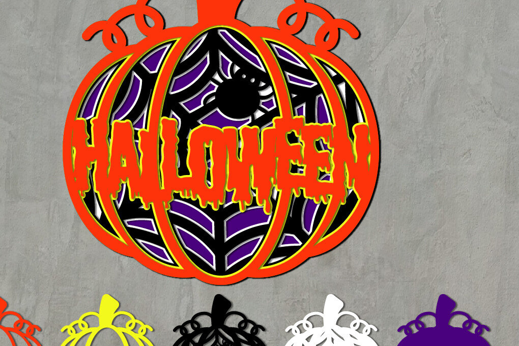 Σετ των 3 Intra απο ξύλο plywood 3mm-4mm πάχος - Halloween/Pumkin Layered Δίασταση 15x15 cm INTRAFABR-77143448