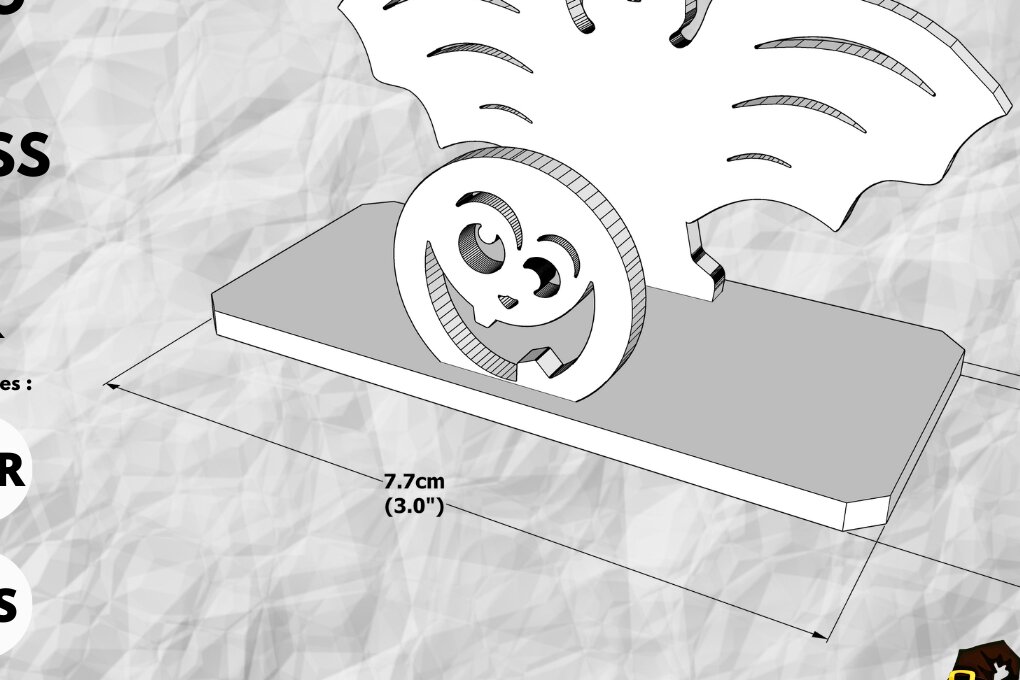 Σετ των 2 Intra απο ξύλο plywood 3mm-4mm πάχος - Βάση επαγγελματικής κάρτας κολοκύθας αποκριών Δίασταση 15x15 cm INTRAFABR-79105822
