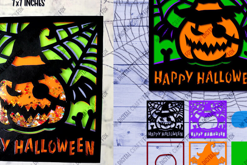 Σετ των 3 Intra απο ξύλο plywood 3mm-4mm πάχος - Σέικερ κομφετί για αποκριάτικες κάρτες κολοκύθας Δίασταση 7x7 cm INTRAFABR-80255137