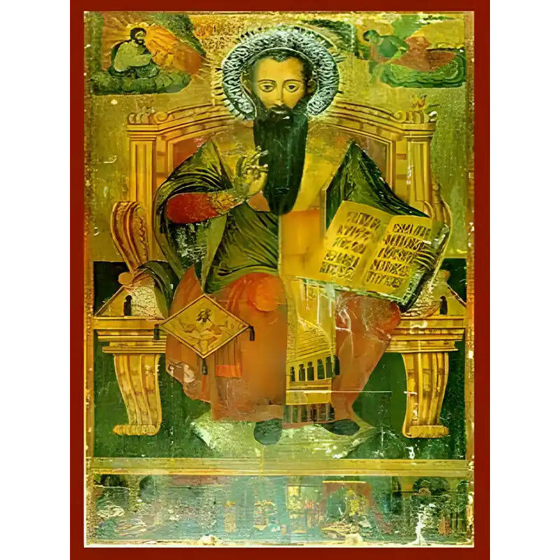 Εικόνα Ορθοδοξίας με περίγραμμα χρυσό σε ξύλο Φλαμουρίας  με  βάση Εικόνα ΑΓΙΟΣ ΒΑΣΙΛΕΙΟΣ Ο ΜΕΓΑΣ, ΑΡΧΙΕΠΙΣΚΟΠΟΣ ΚΑΙΣΑΡΕΙΑΣ, ΚΑΠΠΑΔΟΚΙΑ, ΕΝΘΡΟΝΟΣ Χειροποίητη Ελληνορθόδοξη εικόνα του Ιησού Χριστού, Κρεμαστή πλάκα βυζαντινής τέχνης, χριστιανική τέχνη Διάστ