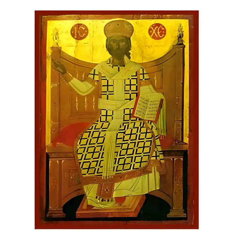 Σετ των 2 Εικόνα Ορθοδοξίας με περίγραμμα χρυσό σε ξύλο Φλαμουρίας  με  βάση Εικόνα Χριστός Μέγας Αρχιερεύς Χειροποίητη Ελληνορθόδοξη , Κρεμαστή πλάκα βυζαντινής τέχνης, χριστιανική τέχνη Διάσταση 10x7 cm (3,9 x 2,8 ίντσες) INTRAEK-670755