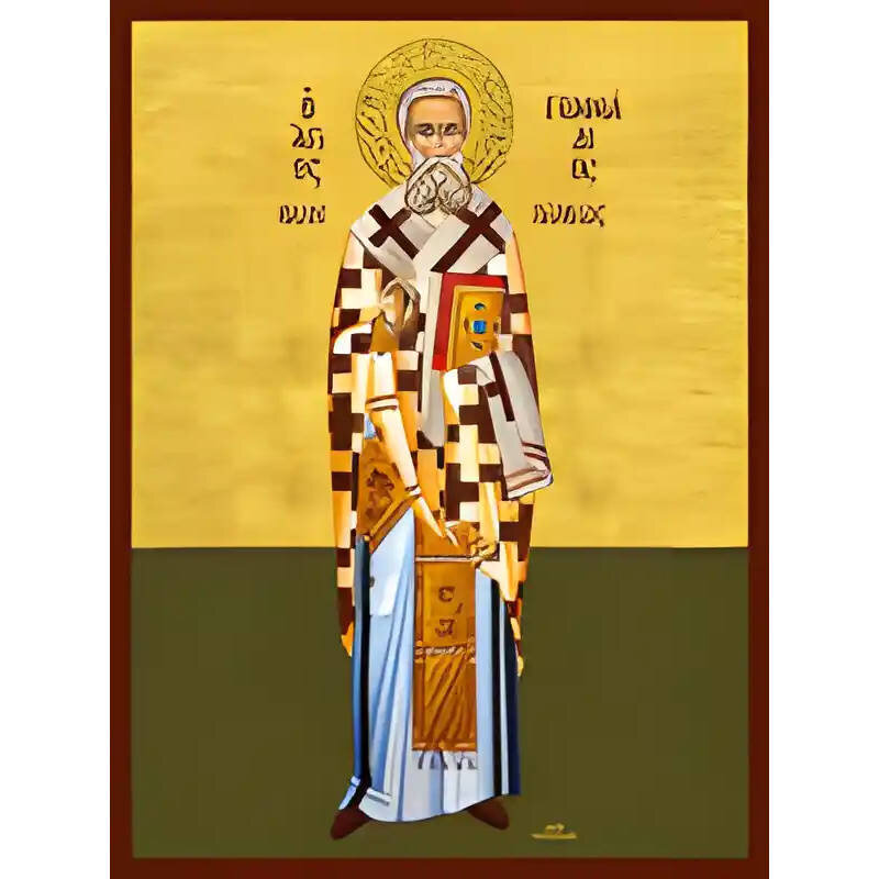 Εικόνα Ορθοδοξίας με περίγραμμα χρυσό σε ξύλο Φλαμουρίας  με  βάση Εικόνα ΑΓΙΟΣ ΓΕΝΝΑΔΙΟΣ, ΠΑΤΡΙΑΡΧΗΣ ΚΩΝΣΤΑΝΤΙΝΟΥΠΟΛΕΩΣ, ΟΛΟΣΩΜΟΣ Χειροποίητη Ελληνορθόδοξη εικόνα του Ιησού Χριστού, Κρεμαστή πλάκα βυζαντινής τέχνης, χριστιανική τέχνη Διάσταση 40x30 cm (1