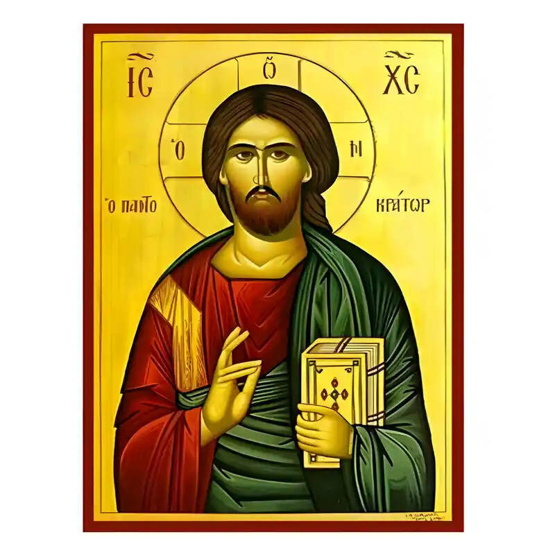 Σετ των 2 Εικόνα Ορθοδοξίας με περίγραμμα χρυσό σε ξύλο Φλαμουρίας  με  βάση Εικόνα Χριστός Παντοκράτωρ Χειροποίητη Ελληνορθόδοξη , Κρεμαστή πλάκα βυζαντινής τέχνης, χριστιανική τέχνη Διάσταση 10x7 cm (3,9 x 2,8 ίντσες) INTRAEK-670739