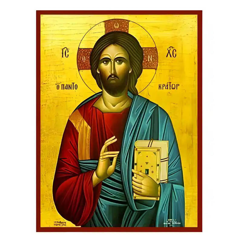 Σετ των 2 Εικόνα Ορθοδοξίας με περίγραμμα χρυσό σε ξύλο Φλαμουρίας  με  βάση Εικόνα Χριστός Παντοκράτωρ Χειροποίητη Ελληνορθόδοξη , Κρεμαστή πλάκα βυζαντινής τέχνης, χριστιανική τέχνη Διάσταση 10x7 cm (3,9 x 2,8 ίντσες) INTRAEK-670738