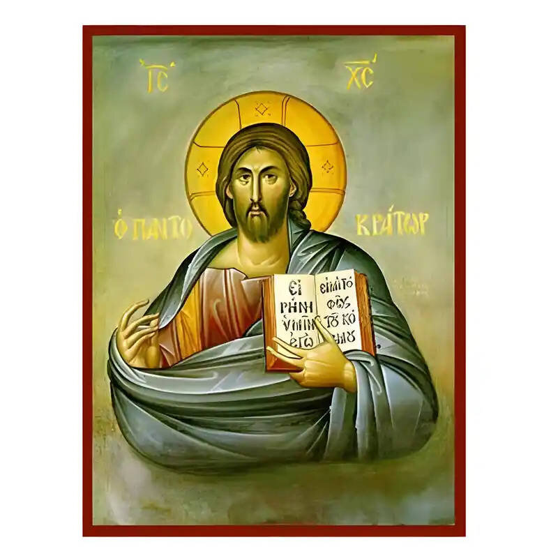 Σετ των 2 Εικόνα Ορθοδοξίας με περίγραμμα χρυσό σε ξύλο Φλαμουρίας  με  βάση Εικόνα Χριστός Παντοκράτωρ Χειροποίητη Ελληνορθόδοξη , Κρεμαστή πλάκα βυζαντινής τέχνης, χριστιανική τέχνη Διάσταση 10x7 cm (3,9 x 2,8 ίντσες) INTRAEK-670737