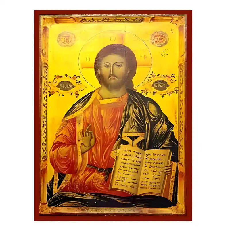 Σετ των 2 Εικόνα Ορθοδοξίας με περίγραμμα χρυσό σε ξύλο Φλαμουρίας  με  βάση Εικόνα Χριστός Παντοκράτωρ Χειροποίητη Ελληνορθόδοξη , Κρεμαστή πλάκα βυζαντινής τέχνης, χριστιανική τέχνη Διάσταση 10x7 cm (3,9 x 2,8 ίντσες) INTRAEK-670736