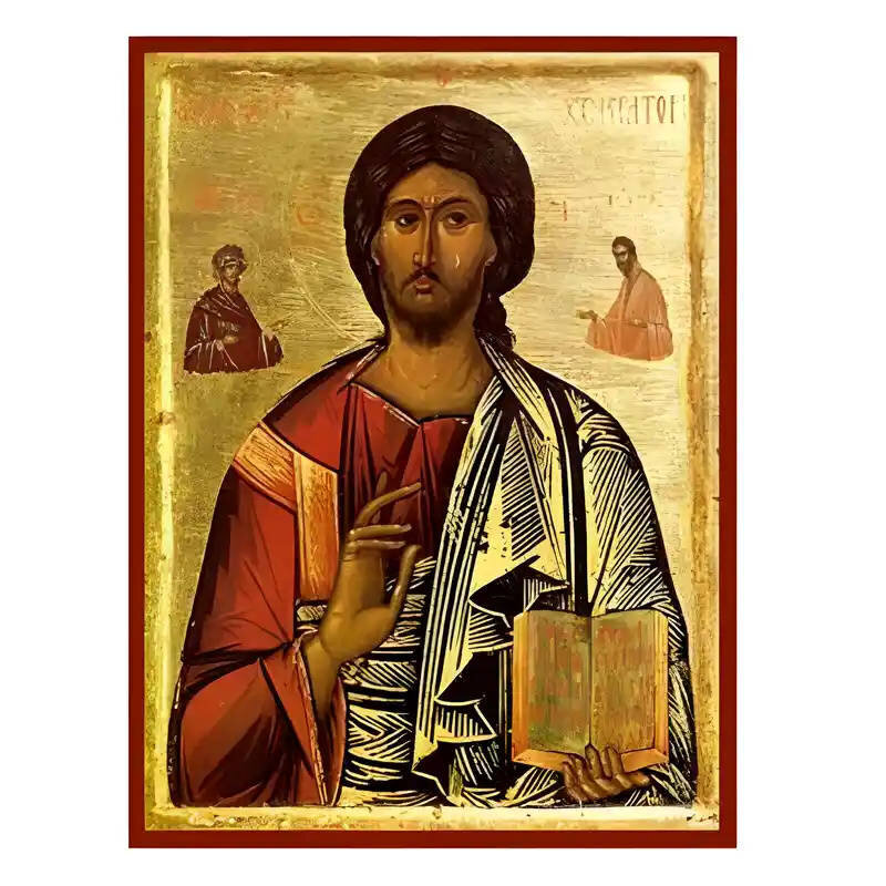 Σετ των 2 Εικόνα Ορθοδοξίας με περίγραμμα χρυσό σε ξύλο Φλαμουρίας  με  βάση Εικόνα Χριστός Παντοκράτωρ Χειροποίητη Ελληνορθόδοξη , Κρεμαστή πλάκα βυζαντινής τέχνης, χριστιανική τέχνη Διάσταση 10x7 cm (3,9 x 2,8 ίντσες) INTRAEK-670735