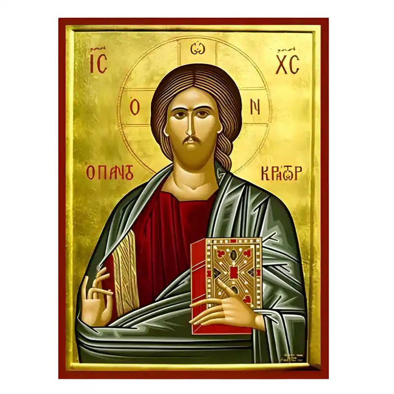 Σετ των 2 Εικόνα Ορθοδοξίας με περίγραμμα χρυσό σε ξύλο Φλαμουρίας  με  βάση Εικόνα Χριστός Παντοκράτωρ Χειροποίητη Ελληνορθόδοξη , Κρεμαστή πλάκα βυζαντινής τέχνης, χριστιανική τέχνη Διάσταση 10x7 cm (3,9 x 2,8 ίντσες) INTRAEK-670734