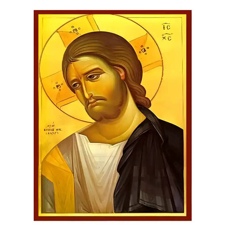 Σετ των 2 Εικόνα Ορθοδοξίας με περίγραμμα χρυσό σε ξύλο Φλαμουρίας  με  βάση Εικόνα Χριστός, Προτομή Χειροποίητη Ελληνορθόδοξη , Κρεμαστή πλάκα βυζαντινής τέχνης, χριστιανική τέχνη Διάσταση 10x7 cm (3,9 x 2,8 ίντσες) INTRAEK-670722