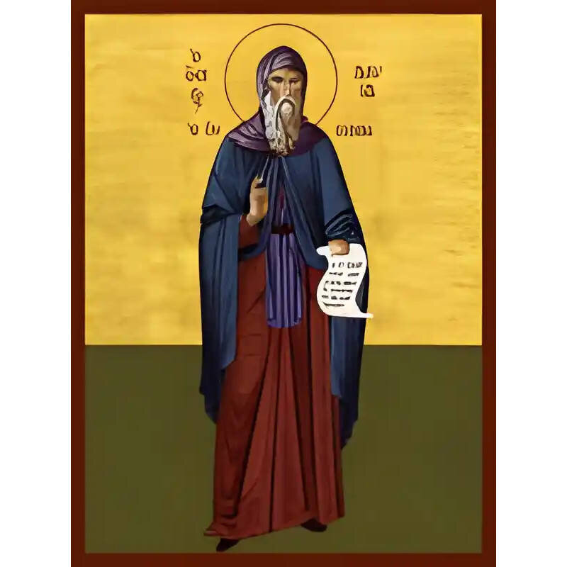 Εικόνα Ορθοδοξίας με περίγραμμα χρυσό σε ξύλο Φλαμουρίας  με  βάση Εικόνα ΑΓΙΟΣ ΔΑΥΙΔ, ΕΥΒΟΙΑΣ, ΟΛΟΣΩΜΟΣ Χειροποίητη Ελληνορθόδοξη εικόνα του Ιησού Χριστού, Κρεμαστή πλάκα βυζαντινής τέχνης, χριστιανική τέχνη Διάσταση 40x30 cm (10,2x7,9 ίντσες)  INTRAEK-1