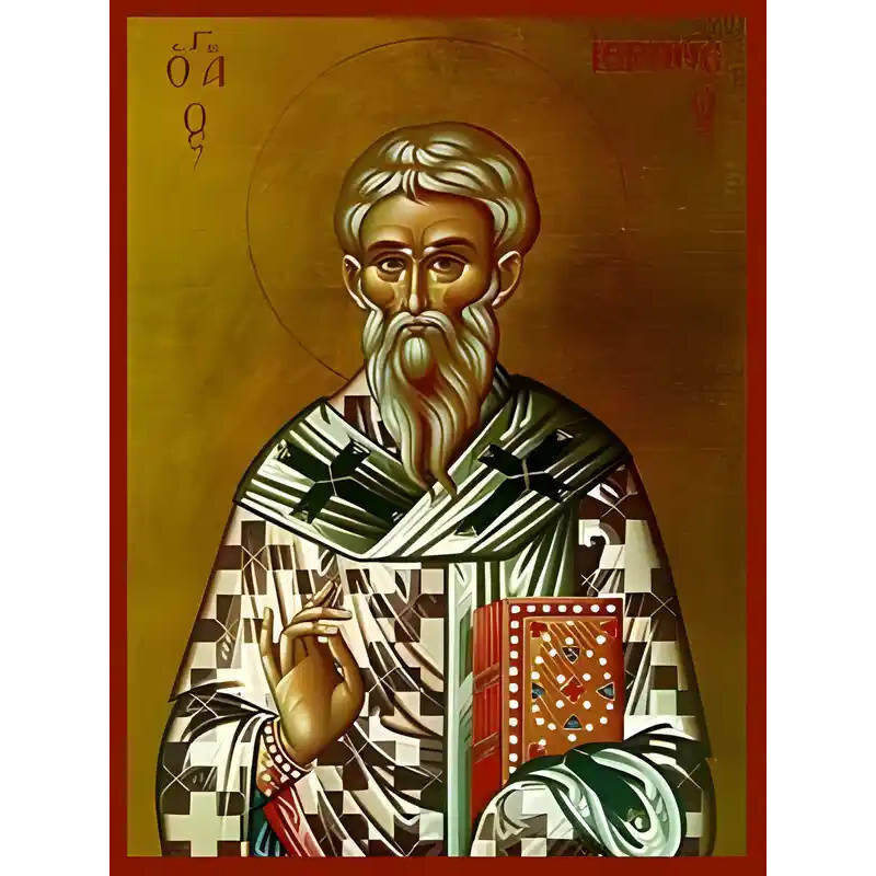 Εικόνα Ορθοδοξίας με περίγραμμα χρυσό σε ξύλο Φλαμουρίας  με  βάση Εικόνα ΑΓΙΟΣ ΙΕΡΟΘΕΟΣ, ΙΕΡΟΜΑΡΤΥΣ, ΕΠΙΣΚΟΠΟΣ ΑΘΗΝΩΝ Χειροποίητη Ελληνορθόδοξη εικόνα του Ιησού Χριστού, Κρεμαστή πλάκα βυζαντινής τέχνης, χριστιανική τέχνη Διάσταση 40x30 cm (10,2x7,9 ίντσ