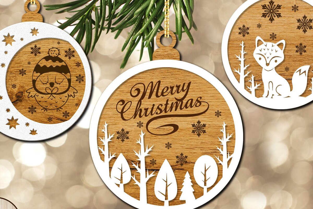 Σετ των 2 Intra απο ξύλο plywood  Χρώμα wenge 3mm-4mm πάχος - ΧΡΙΣΤΟΥΓΕΝΝΙΑΤΙΚΟ Πακέτο παιχνιδιών Σετ 15 Στολίδι Δίασταση 6x4 cm INTRAFABR-34673872