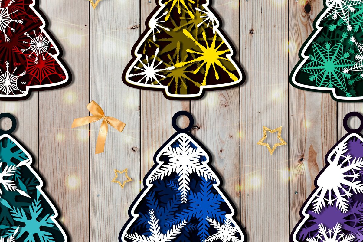 Σετ των 2 Intra απο ξύλο plywood  Χρώμα wenge 3mm-4mm πάχος - Χριστουγεννιάτικο Παιχνίδι Στολίδι Πακέτο | Chri Δίασταση 6x6 cm INTRAFABR-34672966