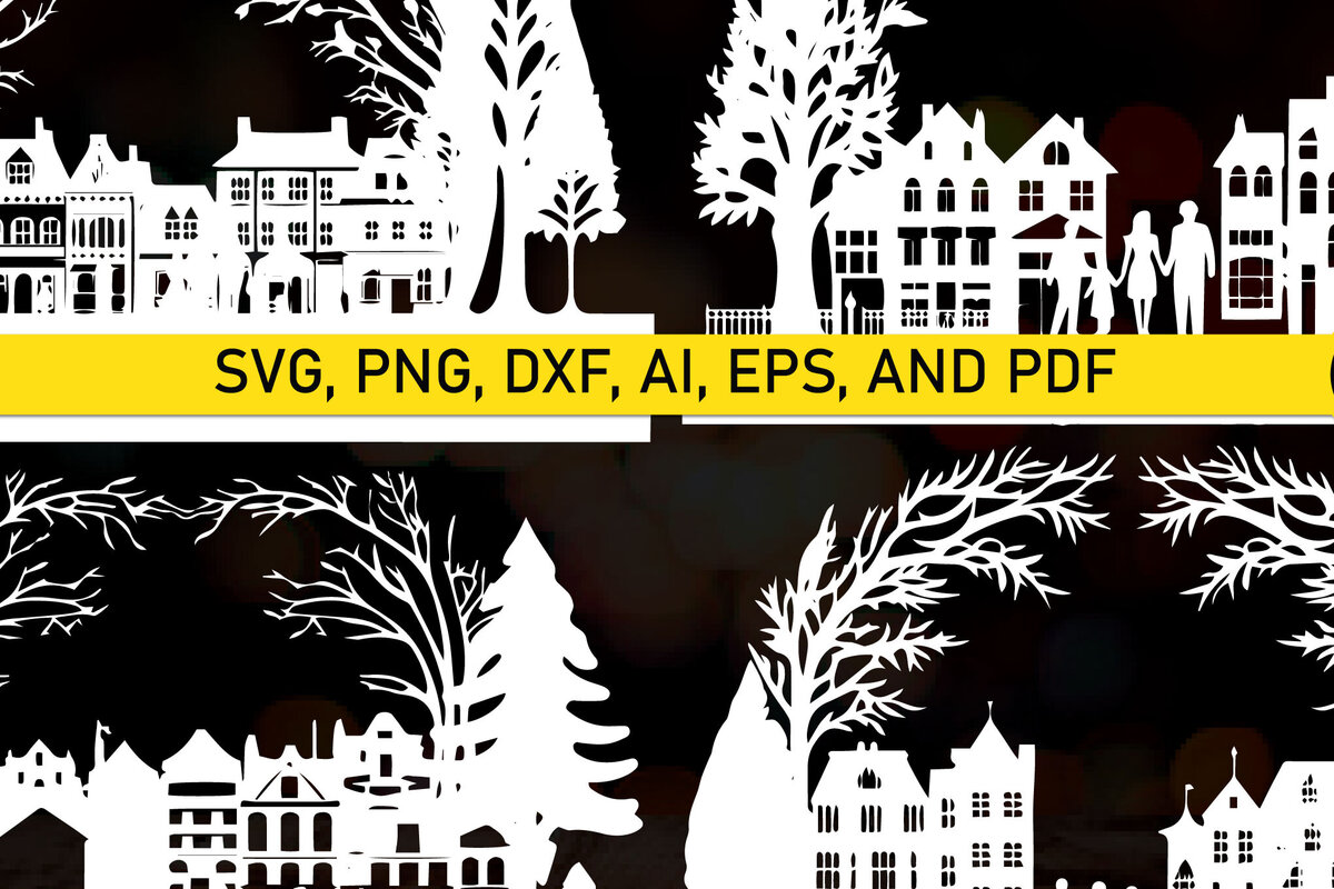 Σετ των 2 Intra απο ξύλο plywood  Χρώμα wenge 3mm-4mm πάχος - Πακέτο Παραδοσιακής Πόλης Χριστουγέννων Δίασταση 4x4 cm INTRAFABR-101884062