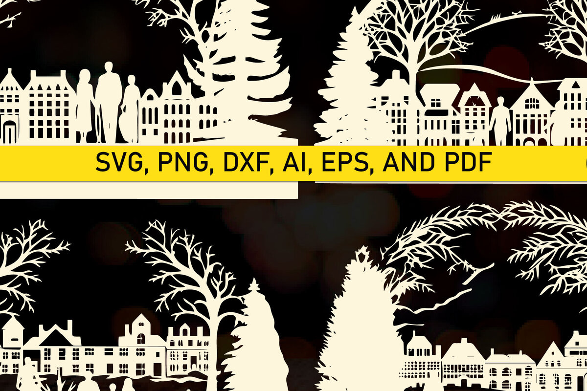 Σετ των 2 Intra απο ξύλο plywood  Χρώμα wenge 3mm-4mm πάχος - Πακέτο Παραδοσιακής Πόλης Χριστουγέννων Δίασταση 4x4 cm INTRAFABR-105333519