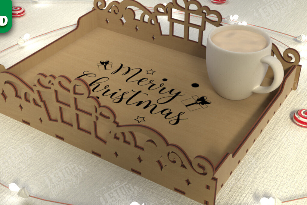 Intra απο ξύλο plywood  Χρώμα wenge 3mm-4mm πάχος - Χριστουγεννιάτικος Δίσκος | Δίσκος ορεκτικών για σνακ Δίασταση 15x15 cm INTRAFABR-104521411