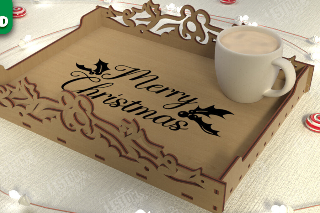 Σετ των 2 Intra απο ξύλο plywood  Χρώμα wenge 3mm-4mm πάχος - Χριστουγεννιάτικος Δίσκος | Δίσκος ορεκτικών για σνακ Δίασταση 15x15 cm INTRAFABR-101126388