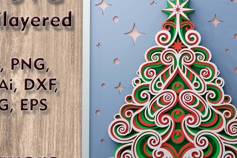 Intra απο ξύλο plywood  Χρώμα wenge 3mm-4mm πάχος - Χριστουγεννιάτικο δέντρο 3d Πολυεπίπεδα Αρχεία Δίασταση 270x270 cm INTRAFABR-104435505