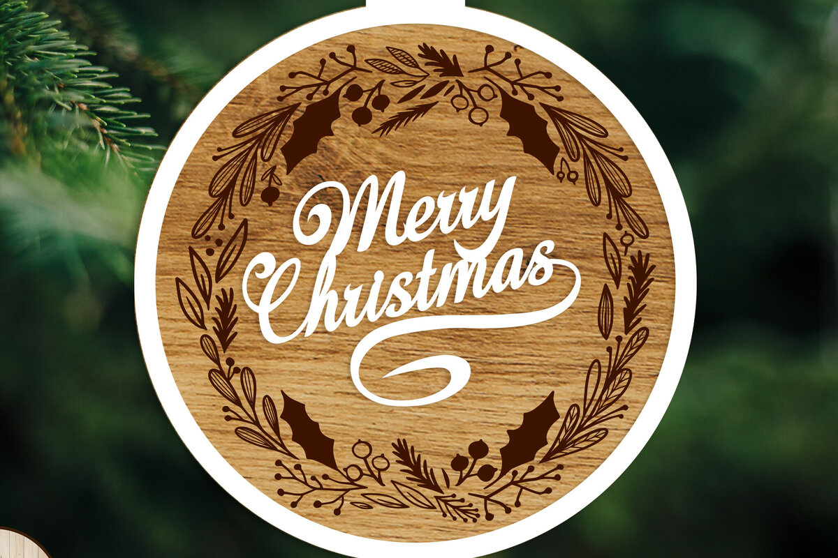 Σετ των 2 Intra απο ξύλο plywood  Χρώμα wenge 3mm-4mm πάχος - Διακοσμητικό στολίδι Χριστουγεννιάτικου Δέντρου Δίασταση 5x3 cm INTRAFABR-103857463