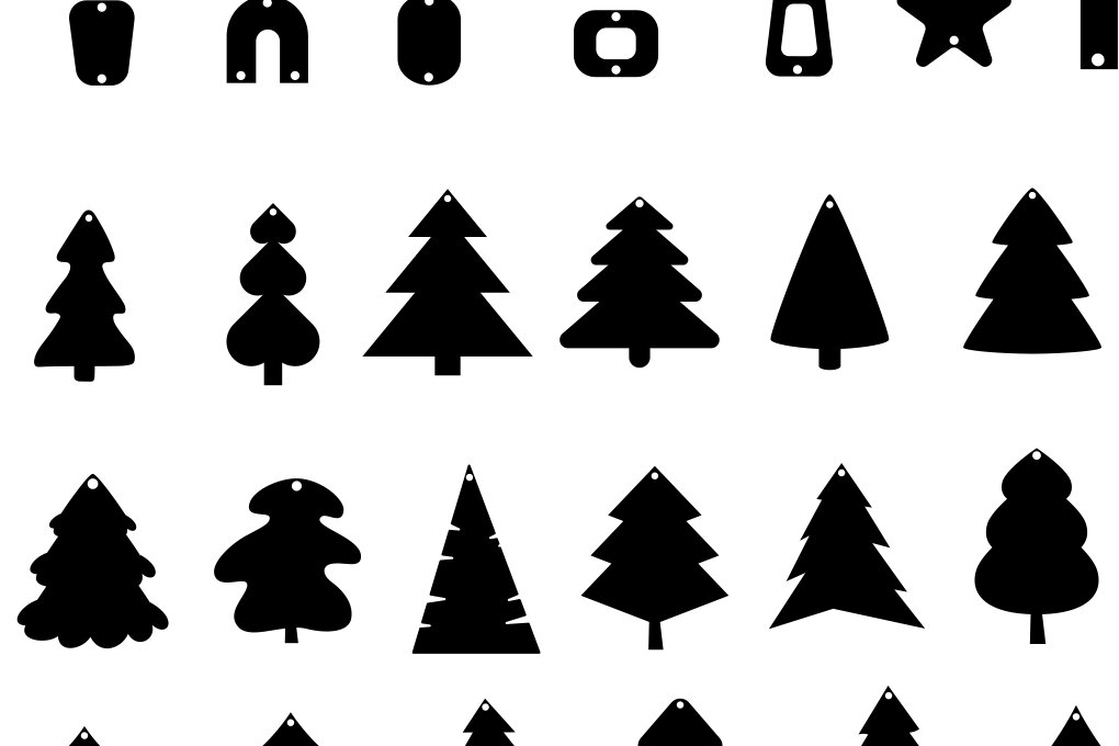 Σετ των 3 Intra απο ξύλο plywood  Χρώμα wenge 3mm-4mm πάχος - Πακέτο Χριστουγεννιάτικων Σκουλαρίκια Δίασταση 3x3 cm INTRAFABR-106070283