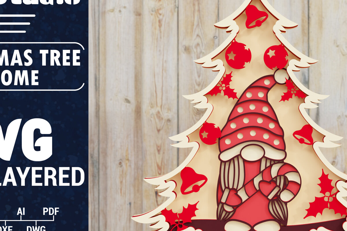 Intra απο ξύλο plywood  Χρώμα wenge 3mm-4mm πάχος - Χριστουγεννιάτικου Δέντρου Gnome PaperCut Δίασταση 1500x1500 cm INTRAFABR-103994697