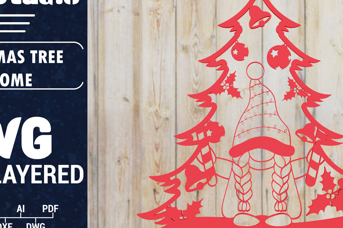 Intra απο ξύλο plywood  Χρώμα wenge 3mm-4mm πάχος - Χριστουγεννιάτικου Δέντρου Gnome PaperCut Δίασταση 1500x1500 cm INTRAFABR-104888733