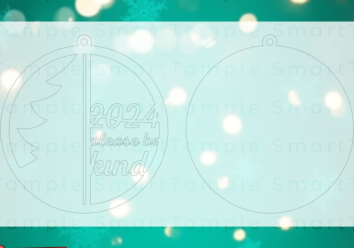 Σετ των 2 Intra απο ξύλο plywood  Χρώμα wenge 3mm-4mm πάχος - Χαρακτική με λέιζερ χριστουγεννιάτικου δέντρου Δίασταση 6x6 cm INTRAFABR-105334087