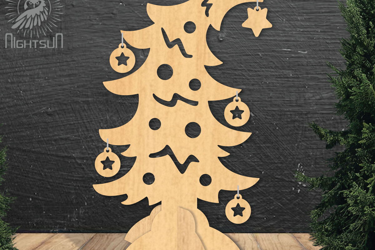 Intra απο ξύλο plywood  Χρώμα wenge 3mm-4mm πάχος - Χριστουγεννιάτικο δέντρο με λέιζερ Διακόσμηση σπιτιού Δίασταση 20x20 cm INTRAFABR-105333659