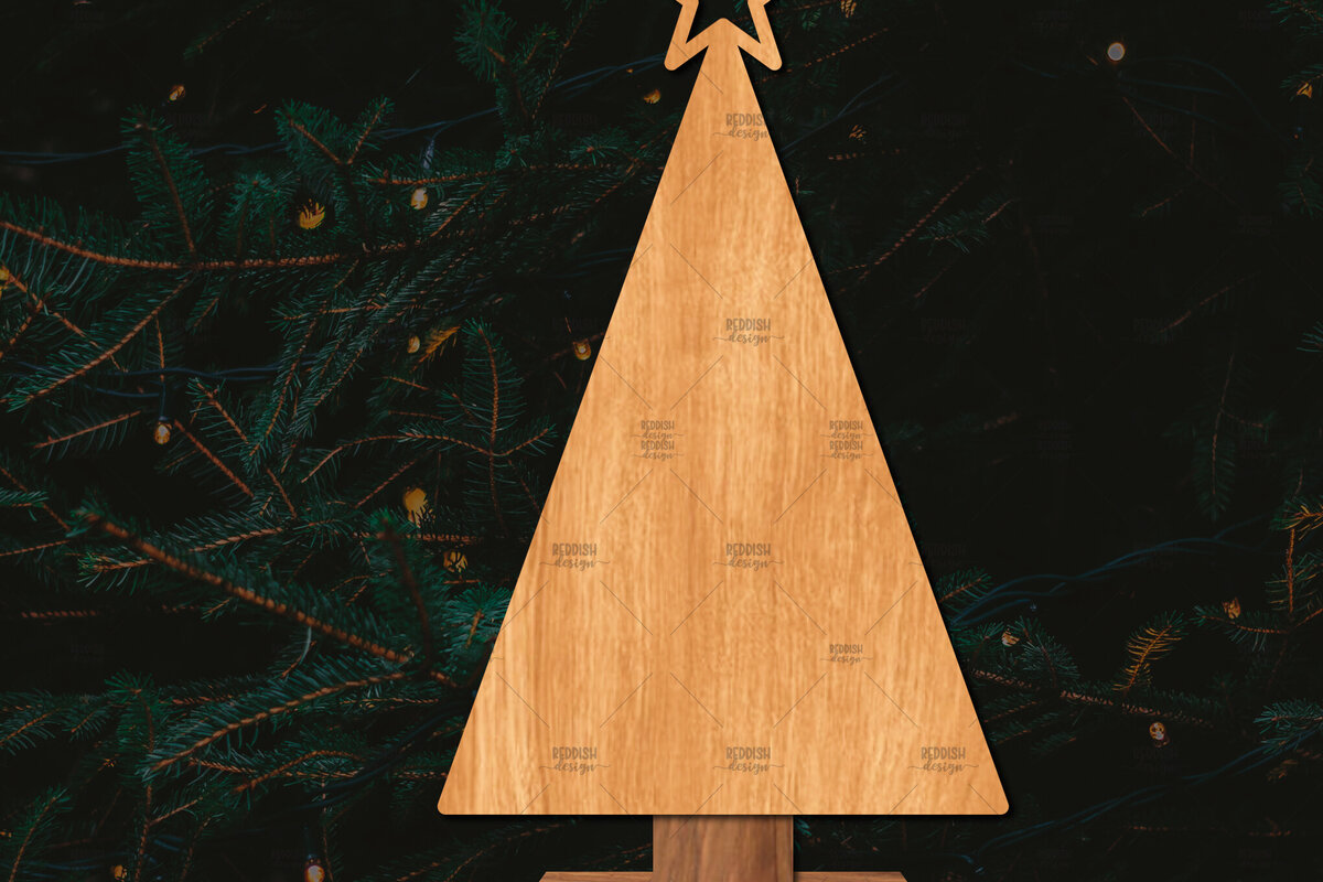 Intra απο ξύλο plywood  Χρώμα wenge 3mm-4mm πάχος - Στάση κοπής χριστουγεννιάτικου δέντρου με λέιζερ Δίασταση 20x20 cm INTRAFABR-75903233