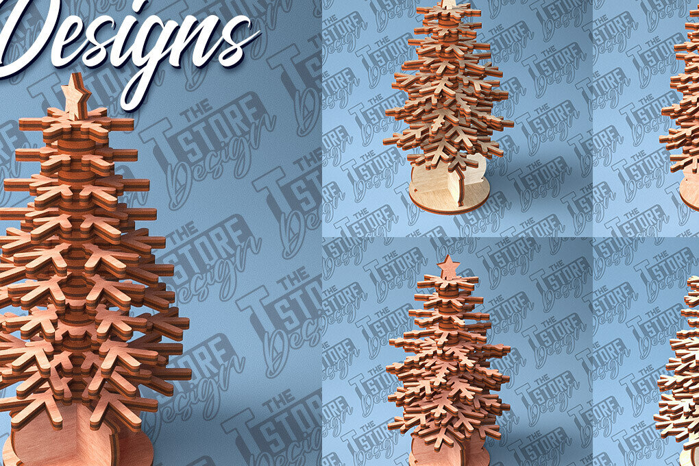 Intra απο ξύλο plywood  Χρώμα wenge 3mm-4mm πάχος - Χριστουγεννιάτικο Δέντρο Κόψιμο με Λέιζερ Δίασταση 15x15 cm INTRAFABR-104380143