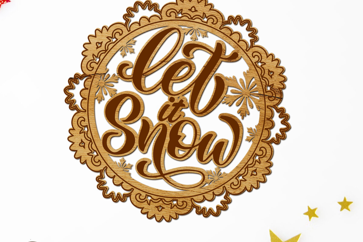 Σετ των 2 Intra απο ξύλο plywood  Χρώμα wenge 3mm-4mm πάχος - κομμένο στολίδι Χριστουγεννιάτικου Δέντρου Δίασταση 6x4 cm INTRAFABR-107174814