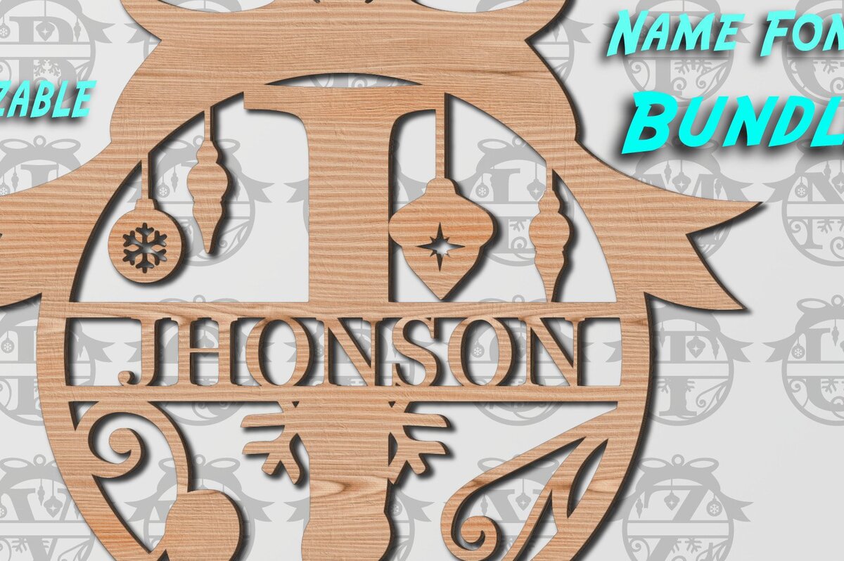 Σετ των 2 Intra απο ξύλο plywood  Χρώμα wenge 3mm-4mm πάχος - Πακέτο γραμματοσειράς στολίδι Χριστουγεννιάτικου δέντρου Δίασταση 6x6 cm INTRAFABR-104256026